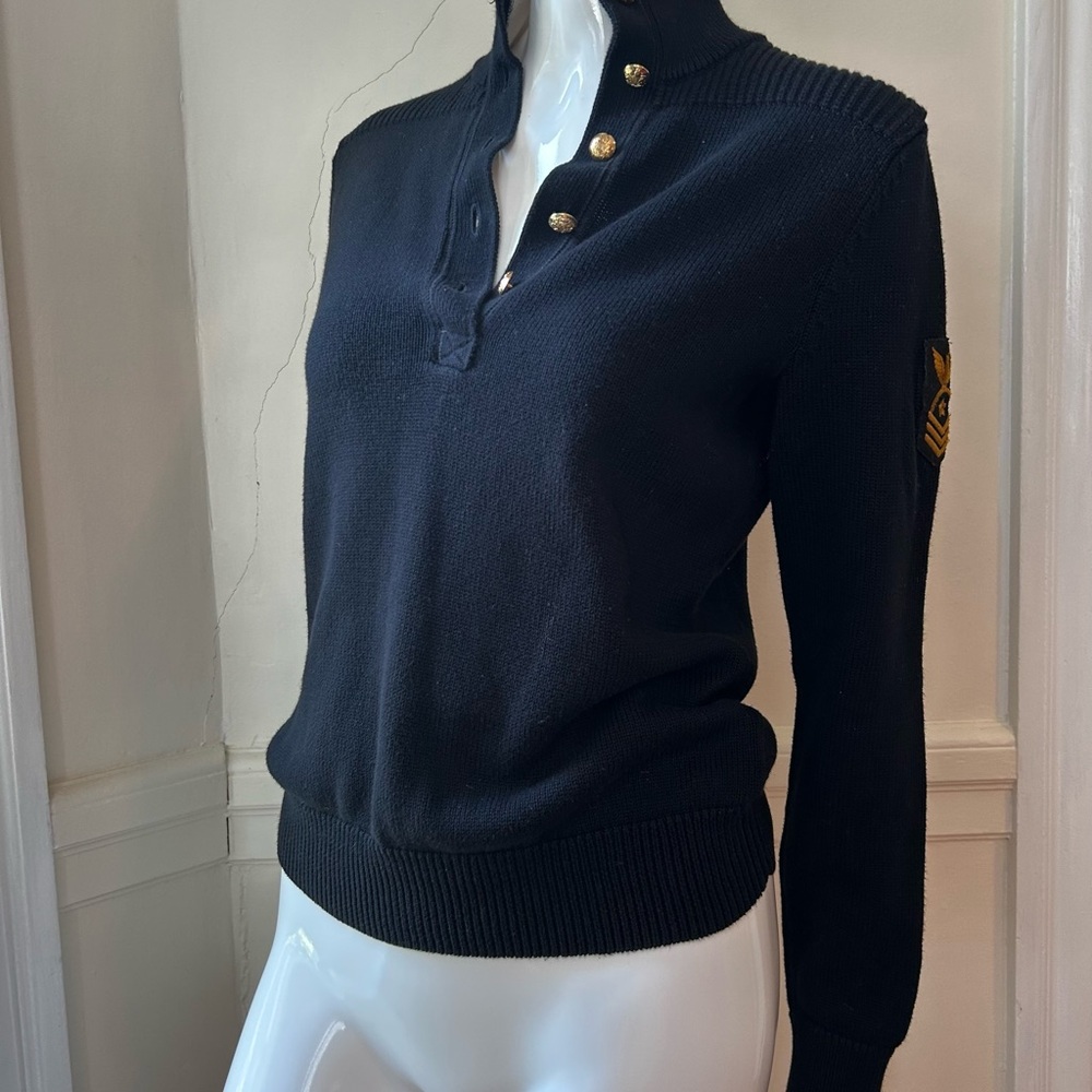 Ralph Lauren Black Cowl Neck Sweater in women Size M 100%Cotton